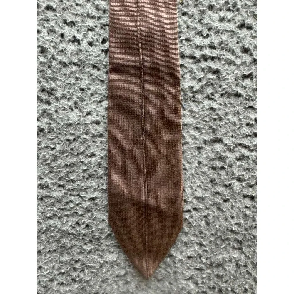 Thierry Mugler Paris Mens 100% Silk Designer Adjustable Neck‎ Tie Brown 55.5